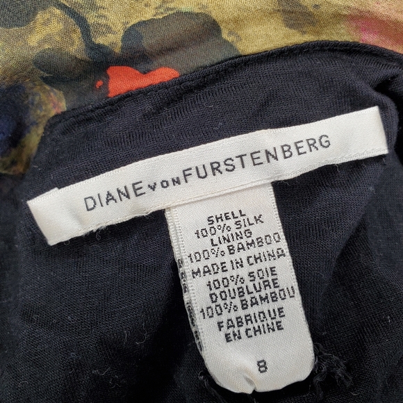 Diane Von Furstenberg Silk Patterned Sleeveless Blouse Top - Picture 4 of 5